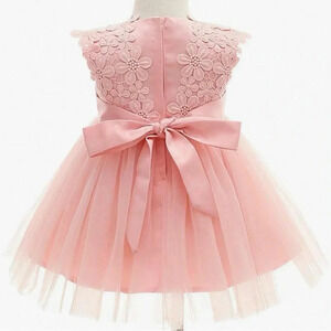 2/$25 Baby Girl Tutu Dress Tulle Gowns Peach Flower Occasion Lined Chiffon 6-9mo